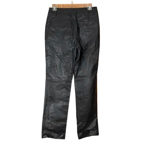 Vintage Y2K Tommy Hilfiger Black Leather Pants Size 6 Red Lining Deadstock - Picture 2 of 10